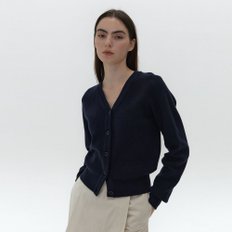 [20% 할인가 판매] 21AU V-NECK LINE RIBBED CARDIGAN (NAVY)