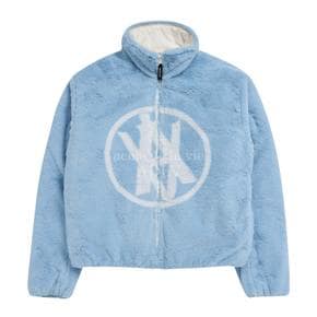 REVERSIBLE A LOGO EMBLEM FAKE FUR JACKET SKY BLUE-A로고퍼자켓