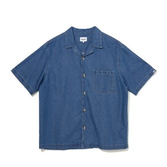 마크엠 WASHED DENIM OPEN COLLAR SHIRT MIBAC55010