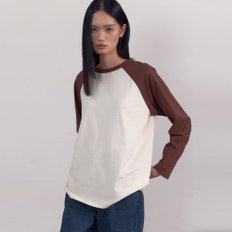 Loose Raglan Long Sleeve T-Shirts (Brown)