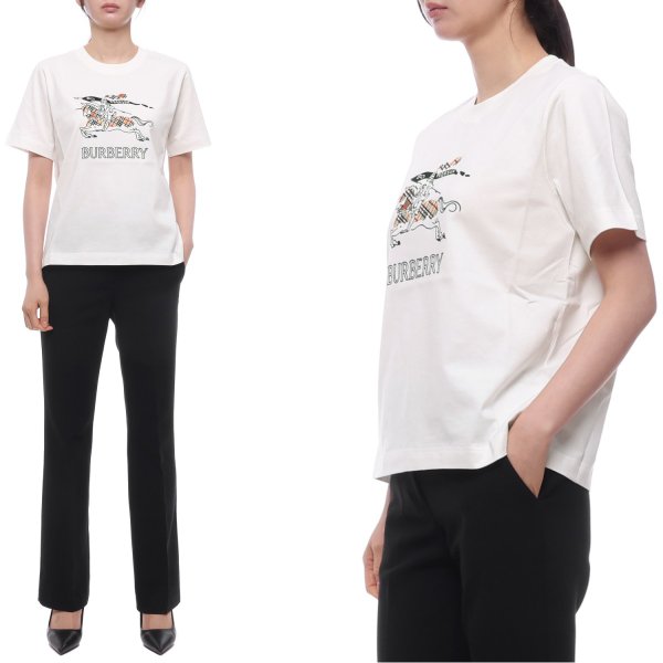 [부산점] 26SS 여성 EKD 자수 반팔티셔츠 (8121038 CHALK 26S)