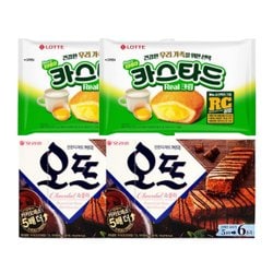 롯데 카스타드 오리지널 230g x 2개 + 오리온 오뜨 쇼콜라 150g x2개