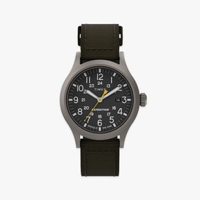익스페디션 스카우트 카키스트랩 인디글로 백라이트 시계 40mm