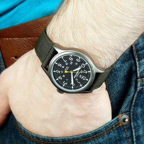 익스페디션 스카우트 카키스트랩 인디글로 백라이트 시계 40mm