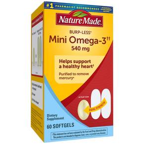 Nature Made mini Omega3 Fish Oil 네이처메이드 미니 오메가3 피쉬오일 버프레스 540mg 60소프트겔