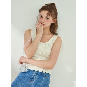 Scallop Punching Sleeveless T-Shirt_CREAM