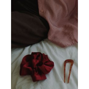 실크 레이어드 스크런치 Silk layered scrunchie (2 colors)