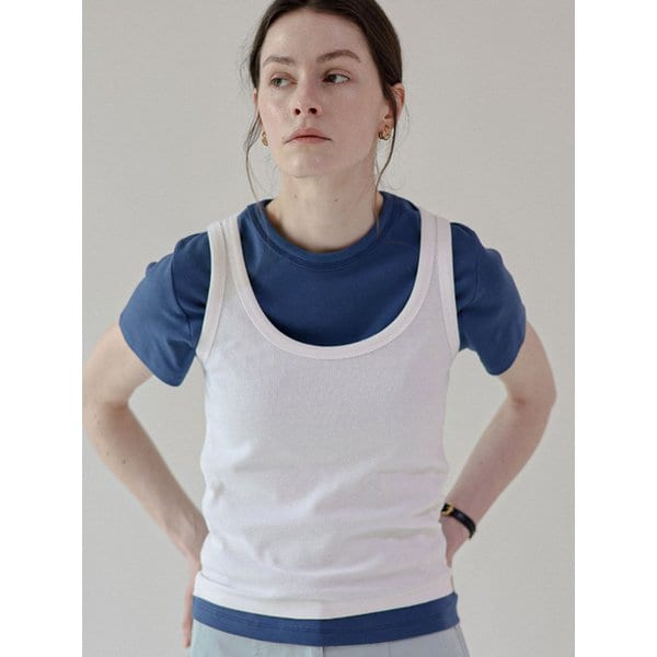 에센셜 U넥 슬리브리스_ivory