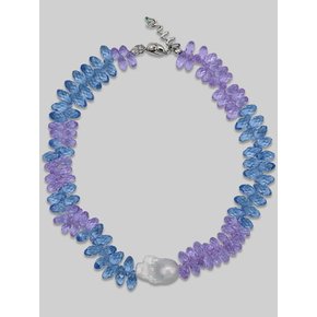 Lavender and Sky Blue Bead Pearl Necklace