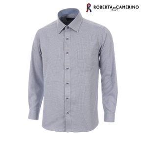 TC 하운드투스 체크 일반핏 블루 긴소매 셔츠 RM3-405-2
