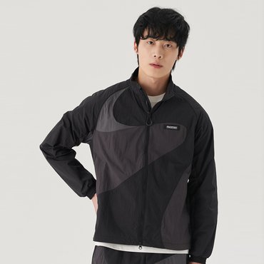 휠라 크링클 곡선절개 바람막이 (FS2JKG2134X_BLK)