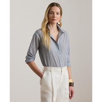 로렌 랄프 로렌 릴렉스핏 스트라이프 코튼 보일 셔츠(WMLRSHTS6820556400)