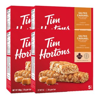  Tim Hortons 팀 홀튼 솔티드 카라멜 그래놀라 바 피넛프리 5개 4팩