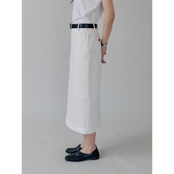 [3차] [지구 PICK] Straight Pocket Cotton Skirt_WHITE