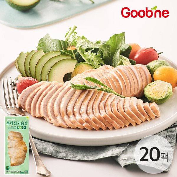 굽네 ROAD DAK 슬라이스 훈제 닭가슴살 제로 100g*20팩 EI04