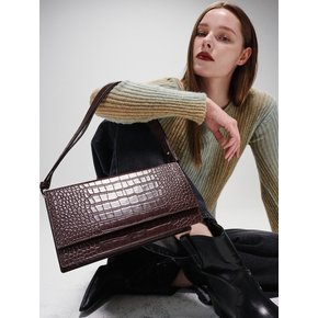 MATIN CROC BAG BROWN SQUARE