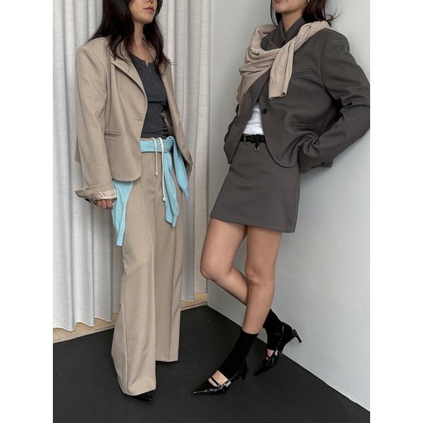 시그니처 미니스커트 차콜