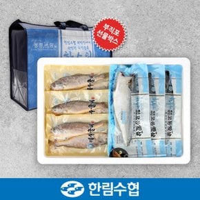 [명절 후 배송] [제주 한림수협] 굴비&고등어 실속 선물세트 (굴비 600g(10미) x 2팩+고등어100g x 10팩) / 부직포가방_국내산_냉동비축품