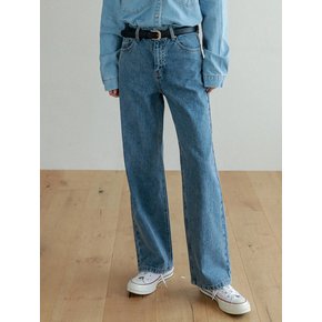 Lossy  semi-wide denim pants_lightblue