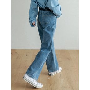 Lossy  semi-wide denim pants_lightblue