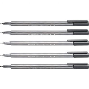  미국 스테들러 파인라이너 펜 Staedtler Triplus Fineliner Pens gray color 5 Pcs./Pack 153053