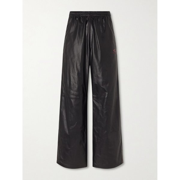 스트레이트 레그 로고 프린트 가죽 스웨트팬츠 46376663163056870