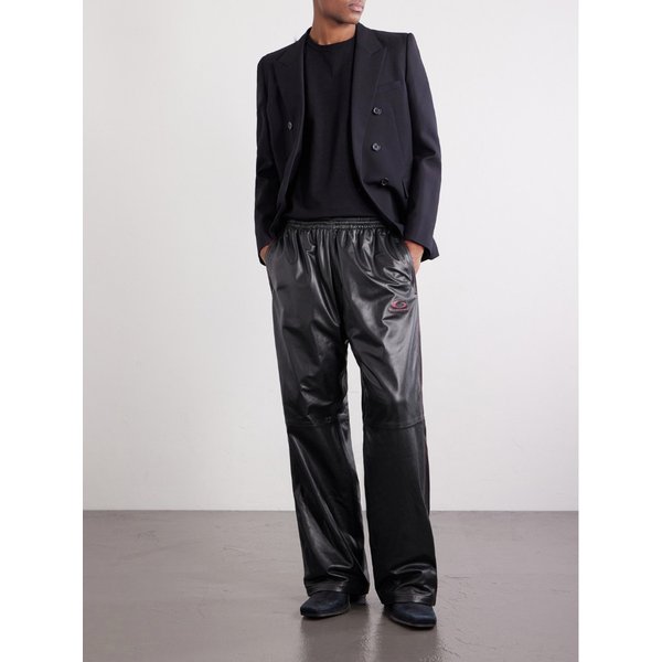 스트레이트 레그 로고 프린트 가죽 스웨트팬츠 46376663163056870