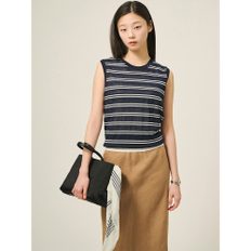 스트라이프 슬리브리스 풀오버  네이비 (BF5351C06R)