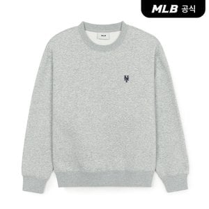 MLB [코리아공식] 베이직 스몰로고 오버핏 기모 맨투맨 NYM (Melange Grey)