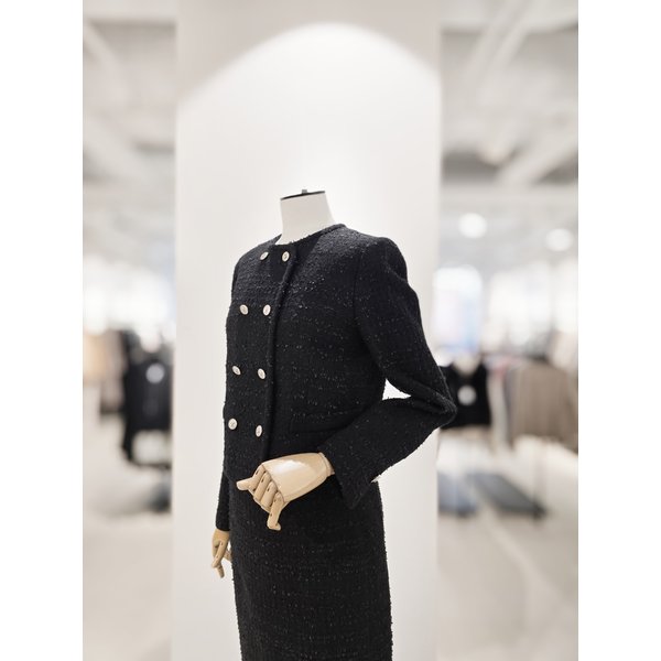 [파주점] [더아이잗컬렉션]트위드 라운드넥 더블 크롲 자켓 CS3B0JK062