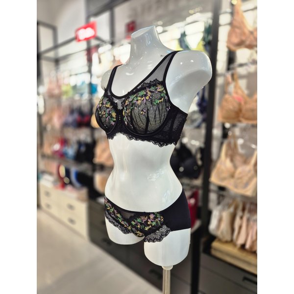 [시흥점] S 비너스) 오르화 풀커버리지 홑겹 브라,햄팬티 세트 OBR7860+OPT7860H-BK