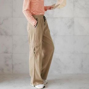 여성 고무줄 넓은 사이드포켓 조거 캐쥬얼 바지_P408756018