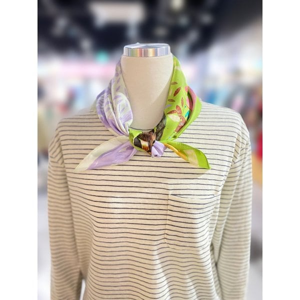 [여주점] 트리 컬러 블록 실크 스카프 (BCMF02511)