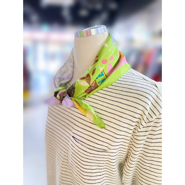 [여주점] 트리 컬러 블록 실크 스카프 (BCMF02511)