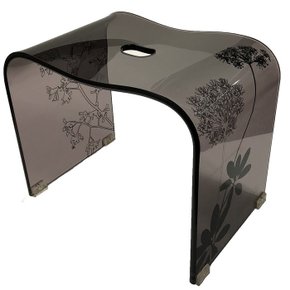 센코 살리나 2 욕실 의자 브라운 투명 플랜트 패턴 30cm 60434