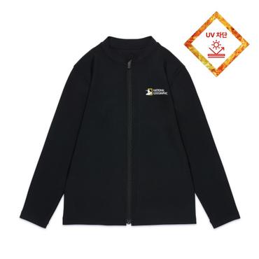 내셔널지오그래픽키즈 K252URG430 그래픽 래쉬가드 집업-1 CARBONBLACK