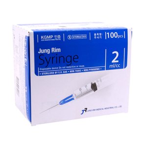 정림 2cc 일회용 주사기 26Gx0.5inch - 1Box(100pcs)