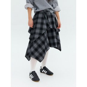 CHECK FLARE SKIRT (BLACK CHECK)