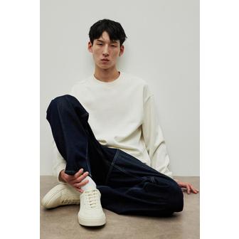 H&M 루즈핏 스웨트셔츠 크림색 0970818096