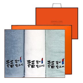 [송월타올] 새해복전등 3매 선물세트 기념수건 답례품