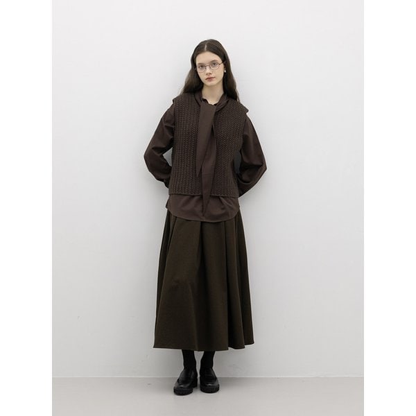 WD_Grid knit vest_BROWN