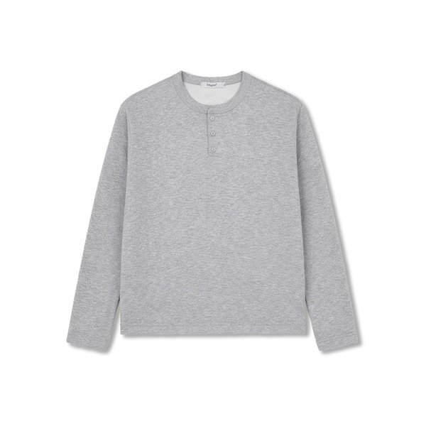 워셔블 세미 크롭 핸리넥 롱슬리브 - Gray