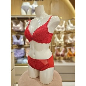 [A-B컵]드리밍 시퀸 프리미엄 레이스 볼륨업 브라+헴팬티 세트(TEWBRBP811RD)