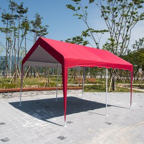 DZB 쉘터 벽면 천막 프레임+지붕 캐노피 야외 캠핑 텐트 농막 미포함 테라스 정원 온실 4X6