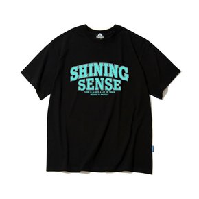 SHINING SENSE VARSITY LOGO 티셔츠 - 블랙