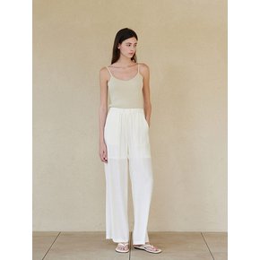 Pleated banding wide pants_IVORY