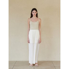 Pleated banding wide pants_IVORY