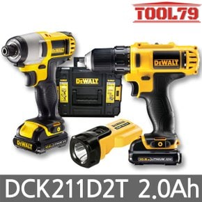 DCK211D2T 충전 콤보 세트 12V MAX(10.8V) 2.0Ah*2개 DCD710+DCF815+DCL508N 충전드릴 임