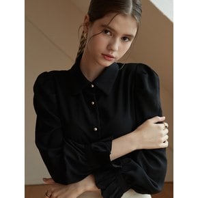 j810 frill-sleeve blouse (black)