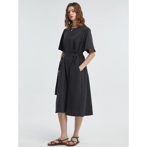 Linen Belt OnePiece [Charcoal]